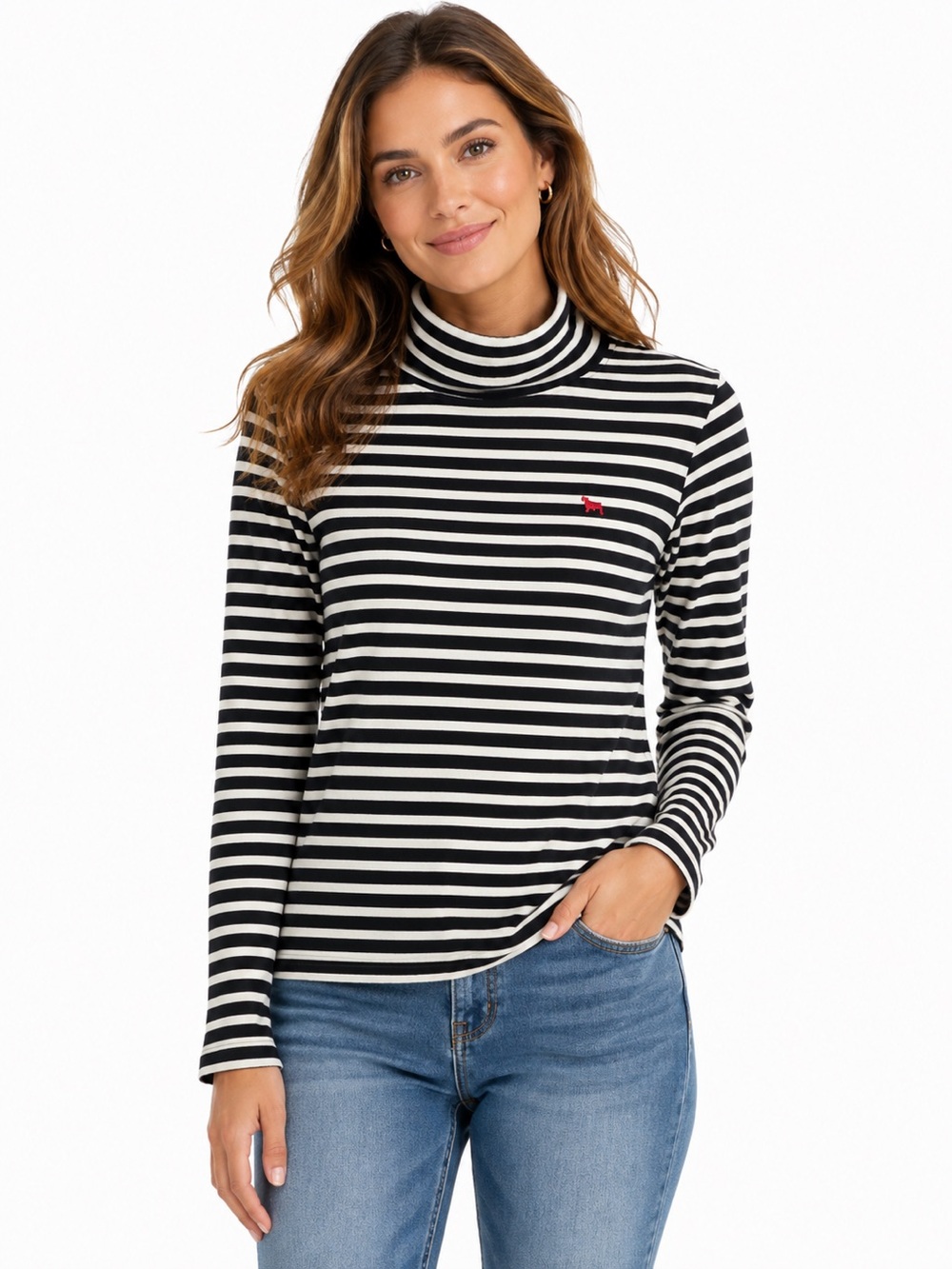 Dog Dept Santa Monica California Navy Striped Top